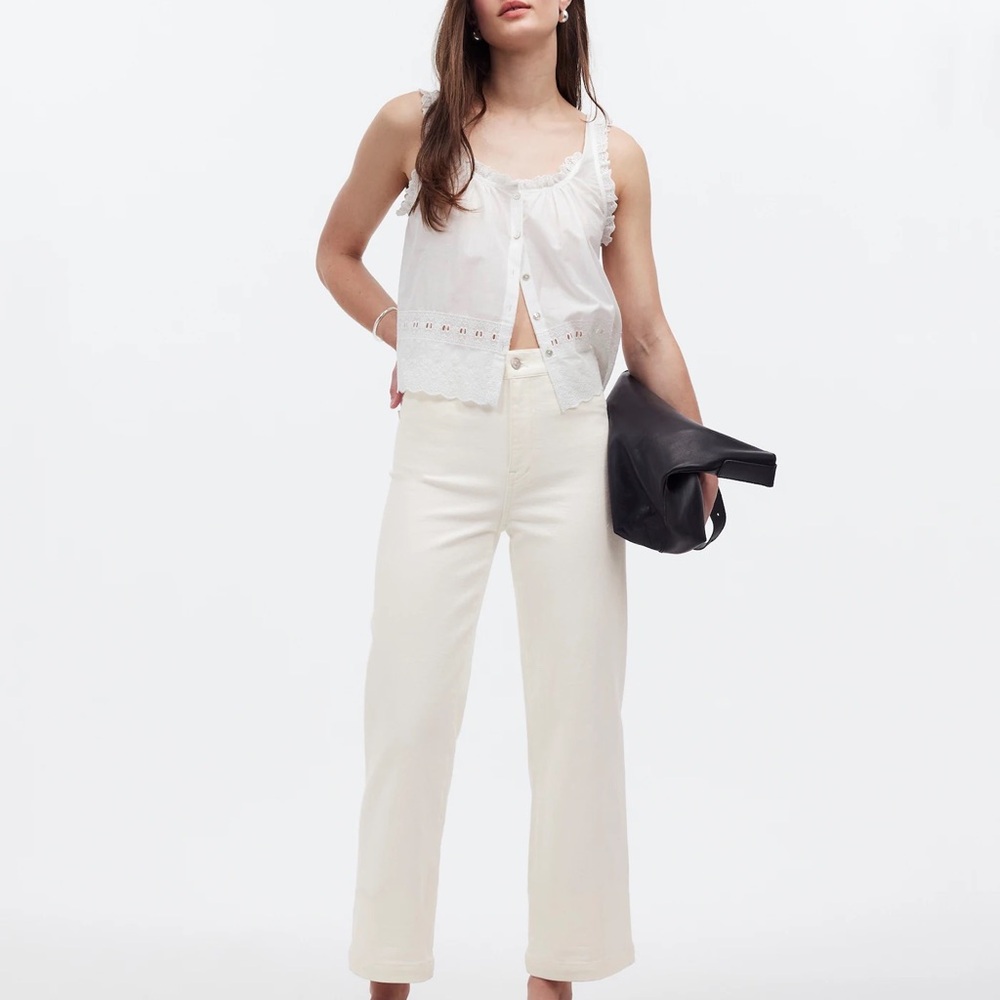 Women's Madewell Emmett Wide Leg Jeans (Welt Pocket) in Tile White